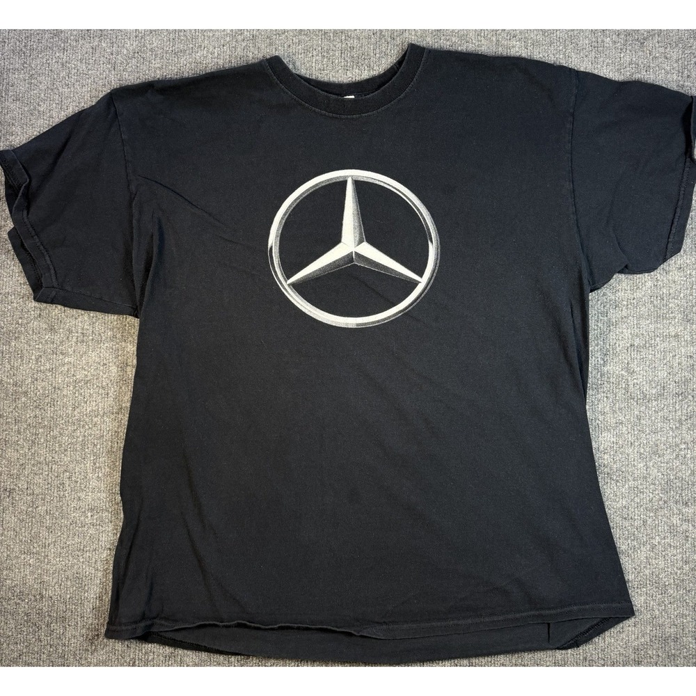 Mercedes Benz Logo T Shirt Black Gildan Heavy Cotton Automotive Men's XL